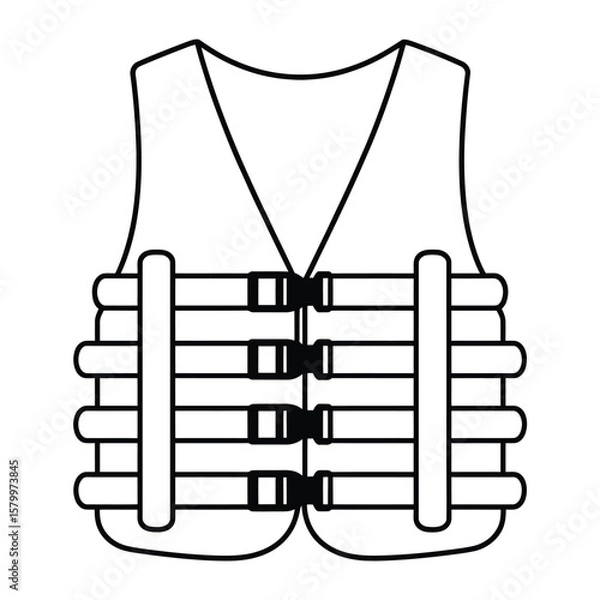 Obraz A simple black and white line drawing of a life vest