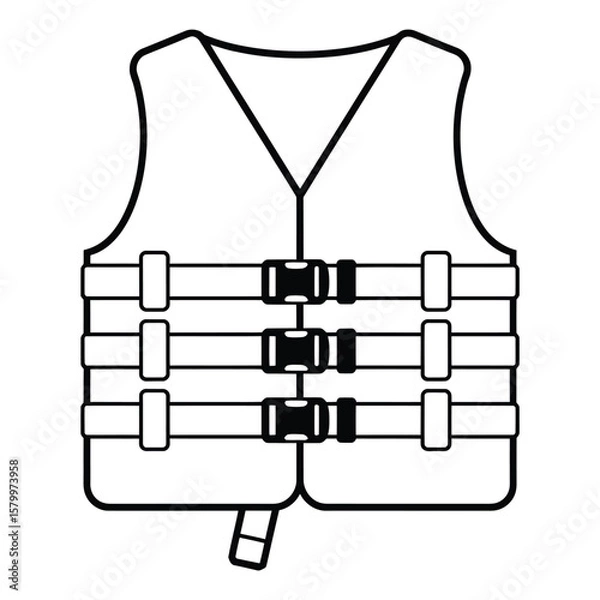 Obraz A simple black and white line drawing of a life vest