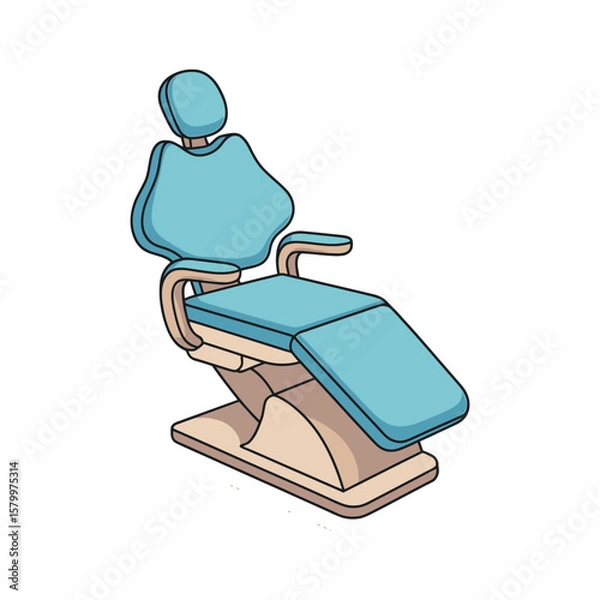 Obraz A sticker-style illustration of a dental chair in a minimalist art style