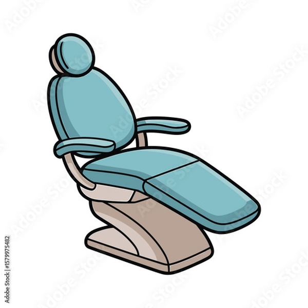 Obraz A sticker-style illustration of a dental chair in a minimalist art style