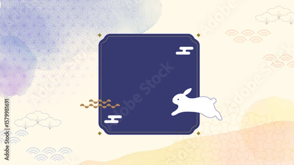 Fototapeta 中秋の名月のイメージの背景素材