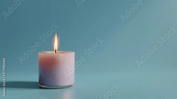 Fototapeta Modern Minimalistic Candle Flame on Smooth Surface Premium Calm Wellness Symbol for Stress Relief Marketing and Social Media Campaigns