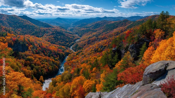 Fototapeta autumn in the mountains