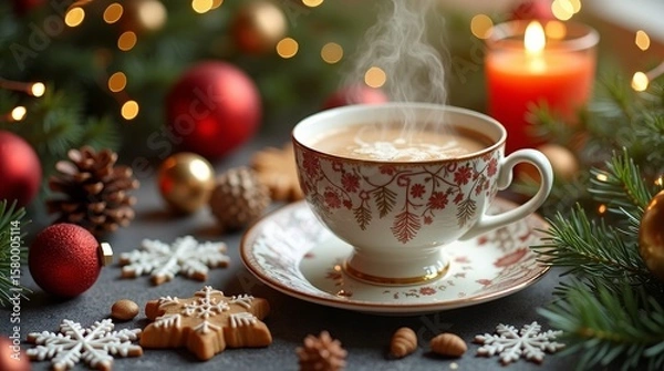 Obraz  Cozy Christmas Tea Scene image