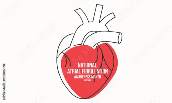 Fototapeta National Atrial Fibrillation Awareness Month. background, banner, card, poster, template. Vector illustration.