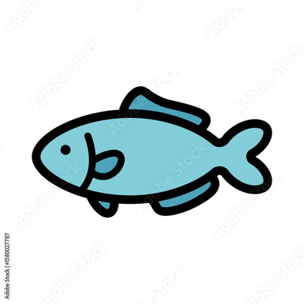 Obraz 魚のシンプルなベクターアイコン素材