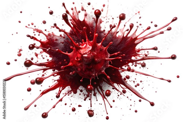 Fototapeta Abstract Red Liquid Splash Explosion on Black Background