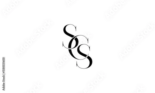 Obraz SCS initial letters, monogram logo