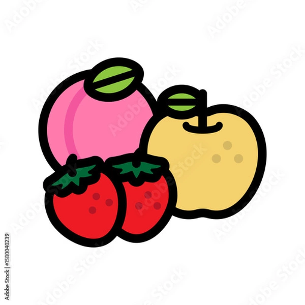 Obraz 果物のシンプルなベクターアイコン素材