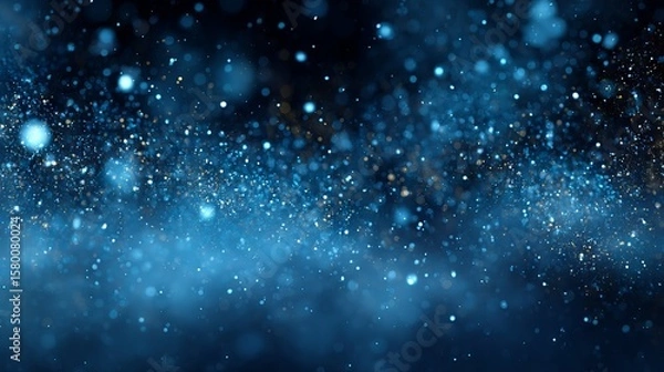 Fototapeta christmas, holiday, celebration, winter, festive, decoration, sparkle, glitter, bokeh, light, abstract, background, party, magic, snow, frost, shiny, bright, glow, fantasy, blue, star, illumination, s