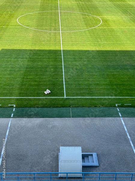 Obraz football field with balls in the stadium