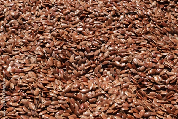 Fototapeta Flax seeds as a background. Concept of food ingredients for a healthy diet