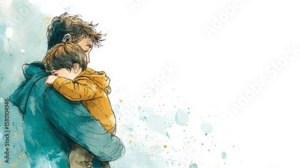 Obraz A touching moment of connection between a parent and a child captured beautifully.