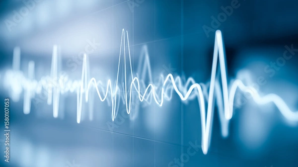 Obraz AIによるバイタル分析をイメージした抽象背景.Generative AI