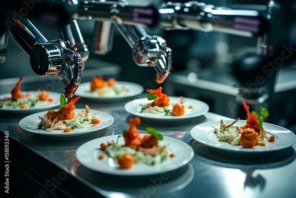 Obraz Automated Food Plating System With Artistic Precision Technology
