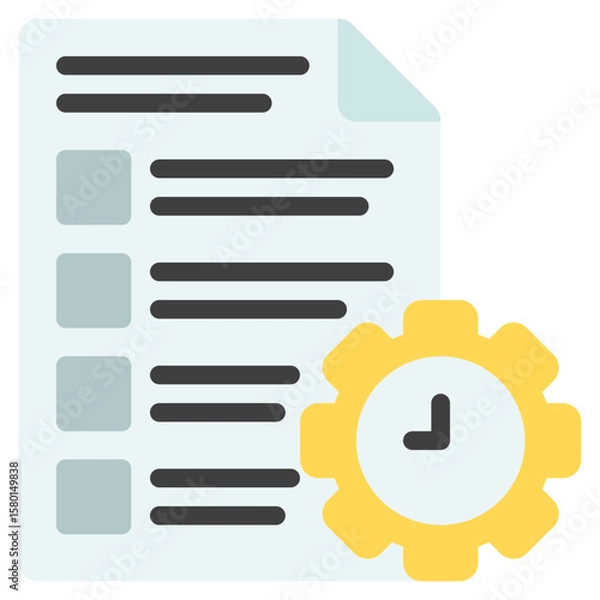 Fototapeta Assignment Icon in Flat Color Style Suitable for Web, Apps, Presentation, or Printable Meanings	