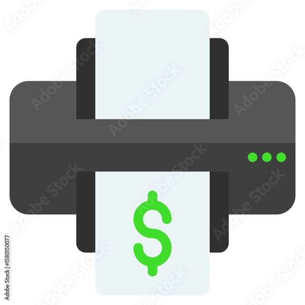 Fototapeta Printer Icon in Flat Color Style Suitable for Web, Apps, Presentation, or Printable Meanings	