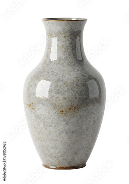 Obraz Isolated Gray Ceramic Vase Handmade Ornamental Earthenware Craft