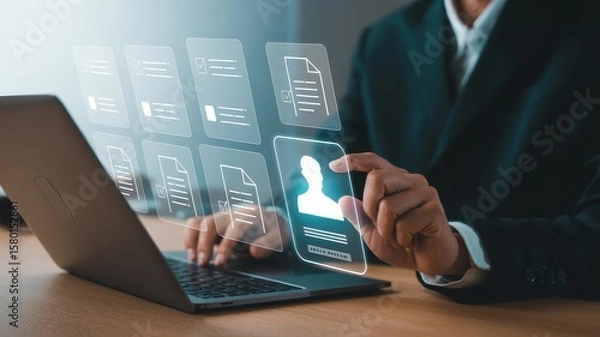 Fototapeta Streamlining Business Processes with Digital Documents and Automation for Improved Efficiency.