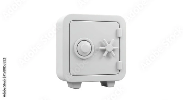 Fototapeta 3D Rendering Strong White Safe Vault Security Finance Banking