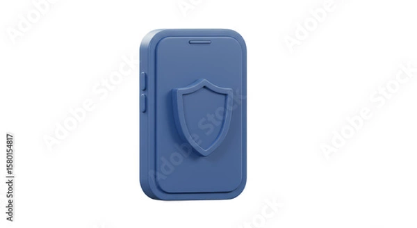 Fototapeta 3d Smartphone Shield Securing Mobile Communication Data Protection