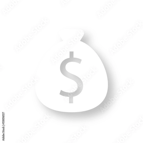 Obraz Icon mit Schatten - Geldsack Dollar