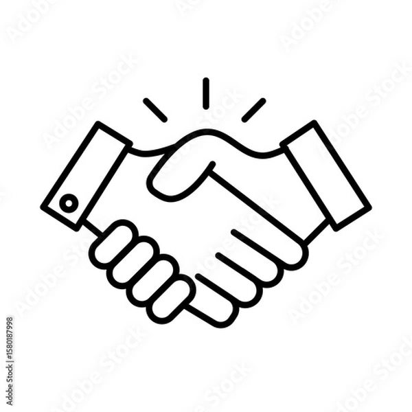 Obraz handshake line icon with editable stroke