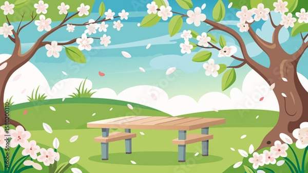 Fototapeta spring landscape with a tree