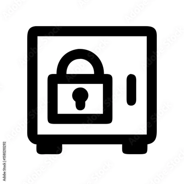 Fototapeta Safe with a lock depicted as a secure container with locking mechanism for safeguarding valuables. Safe with a lock emphasizes protection from theft and damage.