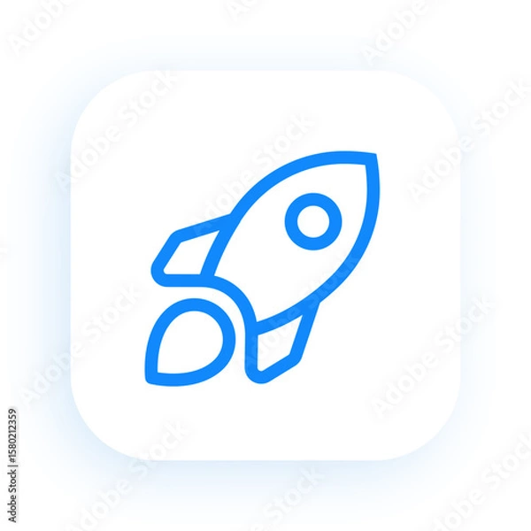 Obraz Rocket Launch Illustration with Fire Trail