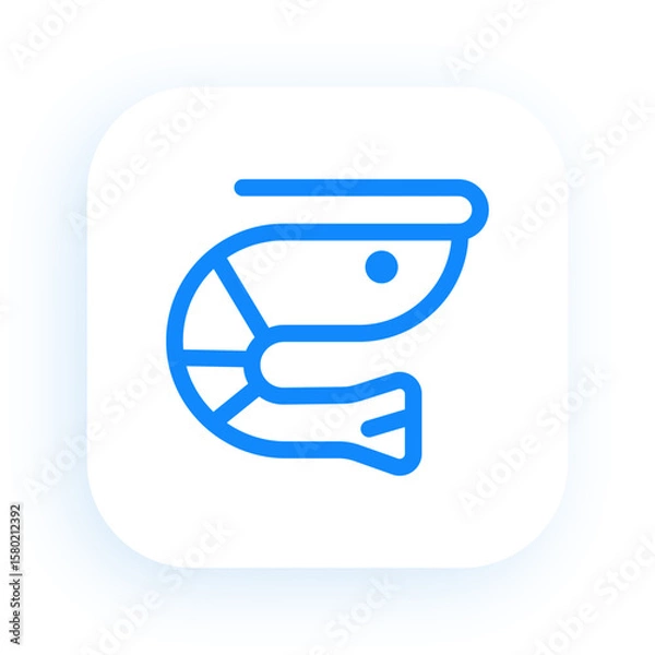 Obraz Realistic Shrimp Seafood Vector in Flat Design