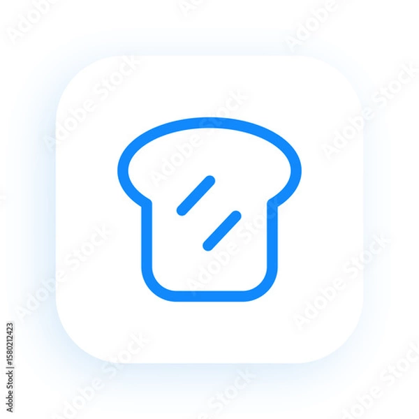 Obraz Single Slice of Toasted White Bread Vector