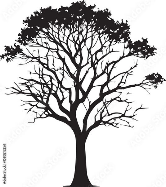 Obraz Tree silhouette Vector | Minimalist & Trendy Tree Silhouette Design | Unique & Stylish Tree Artwork for Vector design	
