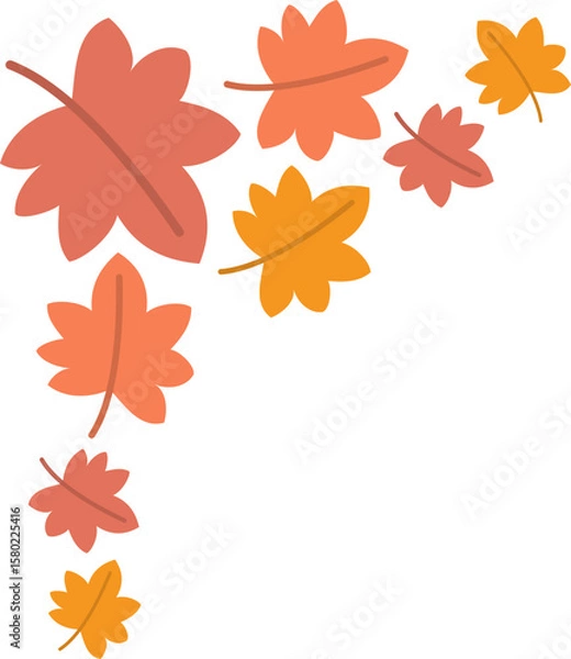 Obraz 가을 일러스트 플랫 단풍 낙엽