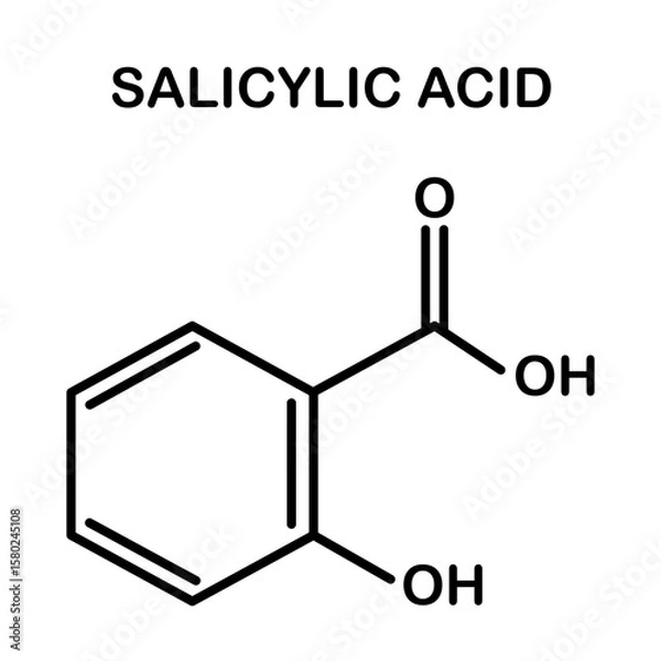 Fototapeta Chemical structure of salicylic acid or beta-hydroxy acid.