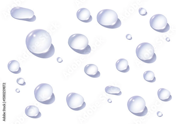 Obraz 強い日差しにきらめく青い水滴