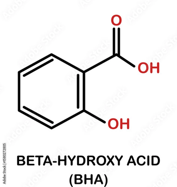 Fototapeta Chemical structure of salicylic acid or beta-hydroxy acid.