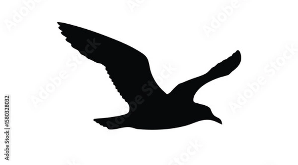 Fototapeta silhouette, seagull, migrate, bird, wing, flying, flight, concept, motion, isolated, group, logo, , simple, abstract, shape, monochrome, icon, clipar, template, vector, illustration, minimalist, black