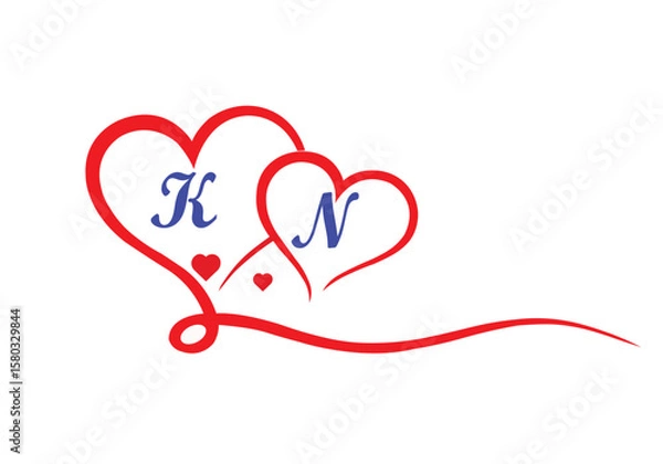 Fototapeta love and kn logo design 