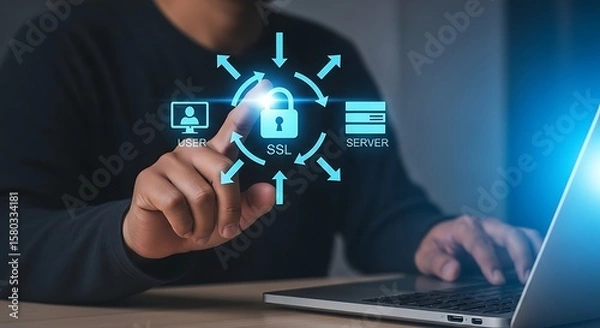 Fototapeta Secure socket layer ssl technology and cyber security concept design
