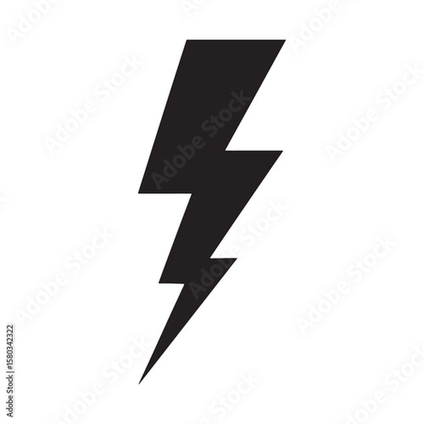 Obraz Black Lightning Bolt Icon