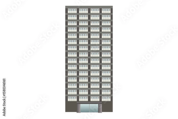 Obraz 黒の高層マンション　グラフィック素材