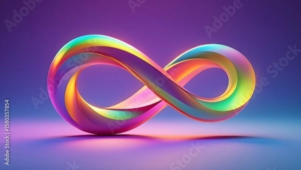 Fototapeta Infinity symbol colorful gradient background abstract design endless loop concept art