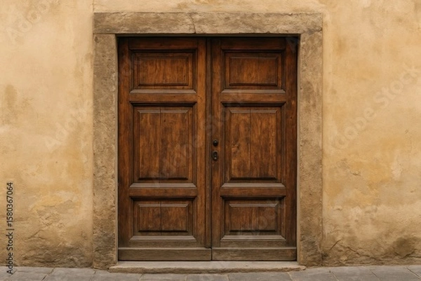 Fototapeta Vintage wooden doors and their unique look in an urban setting