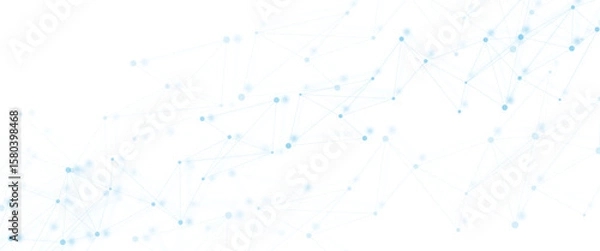 Fototapeta Abstract white, blue digital technology futuristic communication high tech concept background. global network technology concept.