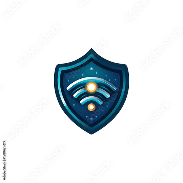 Obraz Digital shield symbolizing online security.