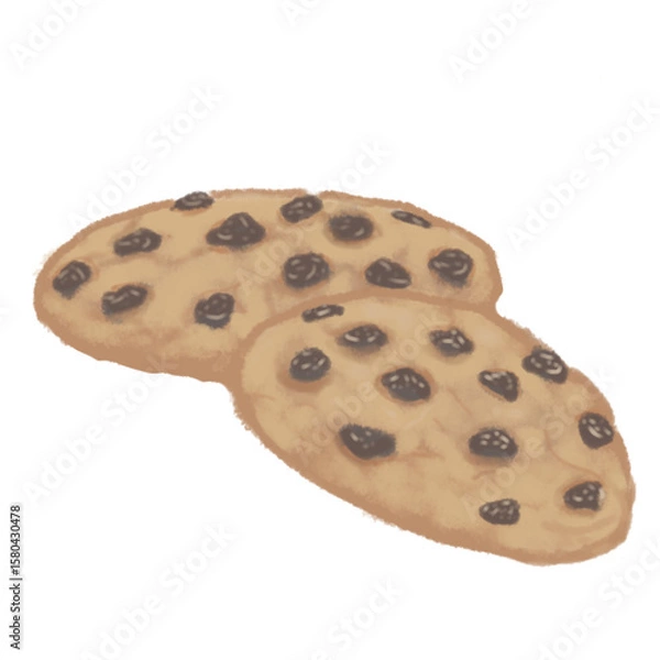 Fototapeta chocolate chip cookie icon or art on transparent background