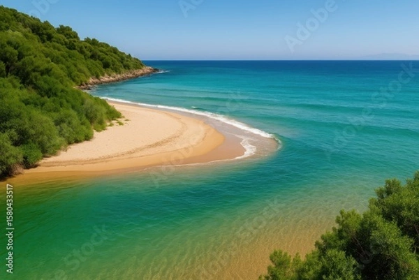 Obraz Convergence of River and Ocean Currents at Kalagoria Beach