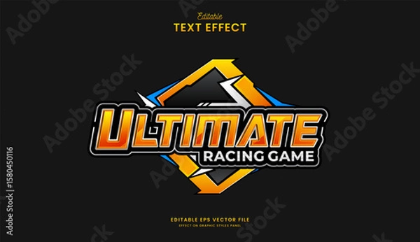 Fototapeta decorative automotive ultimate racing editable text effect design