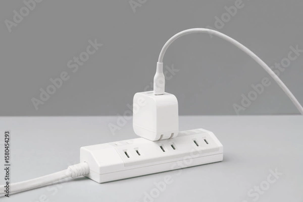 Fototapeta TypeC USB. USB outlet, USB power adapter, USB charger, USB power plug. タイプC-USB. USBコンセント、USB充電器、USBチャージャー、USBプラグ。